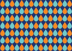 Orange Blue Water Drops Navy Background vector