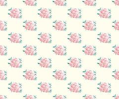 Pink Rose Seamless on Beige Ivory Background vector
