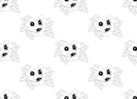 Hibiscus syriacus - Rose of Sharon Seamless on White Background vector
