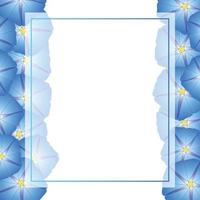 Blue Morning Glory Flower Banner Card Border