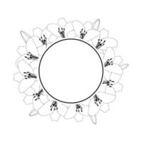 Lily Wreath Banner Outline vector