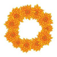 Yellow Chrysanthemum Wreath vector