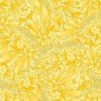 Yellow Chrysanthemum Flower Seamless Background vector