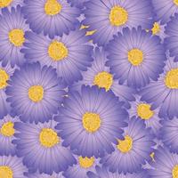 Purple Aster, Daisy Flower Seamless Background vector