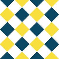 Yellow Buttercup Blue Teal White Diamond Chessboard Background vector