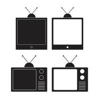 vieja ilustración de vector de icono de televisión. monitor de televisión