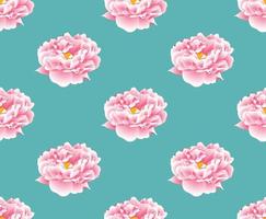 Pink Peony on Green Teal Background vector