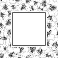 momo flor de durazno flor esquema banner tarjeta vector