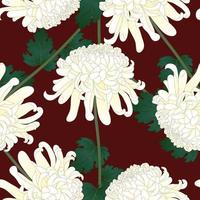 White Chrysanthemum Flower on Red Background vector