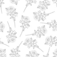 Rose Bouquet Outline on Black Background vector