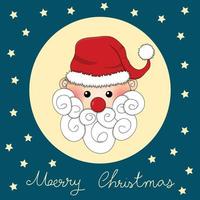 Santa Claus on Indigo Blue Christmas Greeting Card vector