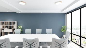 3d rendering modern office meeting room for company logo mockup photo