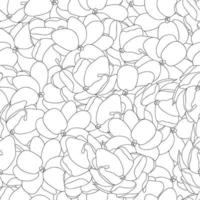 Arabian Jasmine Outline Seamless Background vector