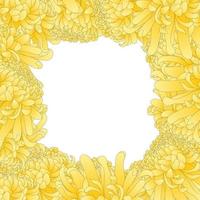 Yellow Chrysanthemum Flower Border vector