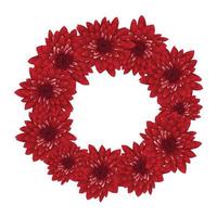 Red Chrysanthemum Wreath vector