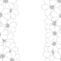 Cosmos Flower Outline Border vector