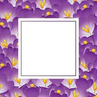 tarjeta de banner de flor de azafrán púrpura vector