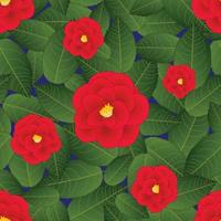 Red Camellia Flower on Blue Background vector