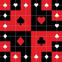 Card Suits Red Black White Chess Board Background vector