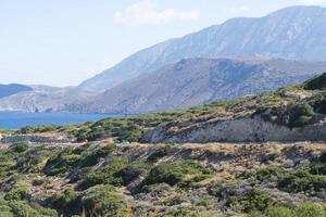 The sea and the mountains of Crete. photo