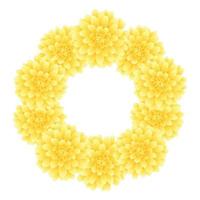 Yellow Dahlia Wreath Style 2 vector