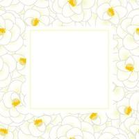 White Camellia Flower Banner Card vector