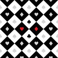 Card Suits Black White Chess Board Diamond Background vector