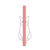 Cat Play Hide and Seek Behide the Pole vector