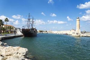 Lighthouse in Rethymno, Greece on a Sunny day. photo