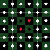 Card Suits Green Black White Chess Board Background vector