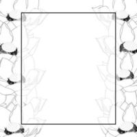 Indian lotus Outline Banner Card Border vector