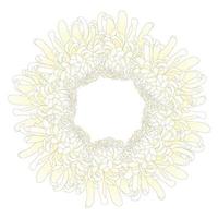 White Chrysanthemum Flower Wreath. vector