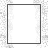 Dahlia Outline Banner Card Border vector