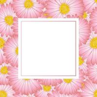 Pink Aster, Daisy Flower Banner Card vector