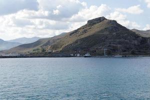 The sea and the mountains of Crete. photo