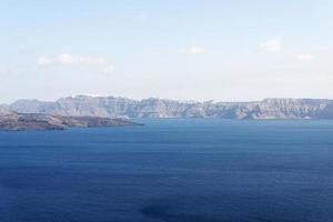 Sweeping landscape overlooking the island of Santorini, Greece