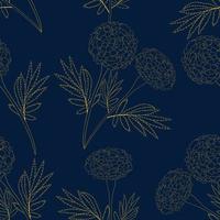 Yellow Marigold on Indigo Blue Background vector