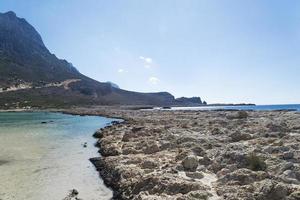 Sea views, mountains and rocky shore. photo