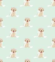 Golden Retriever Dog Bride on Green Mint Background vector