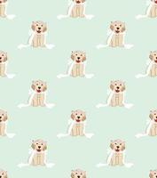 Golden Retriever Dog Bride on Green Mint Background vector