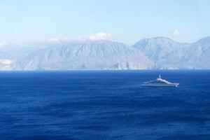 View of the island in the sea near Crete. photo