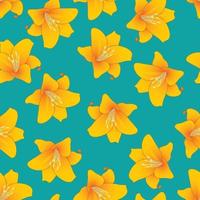 Orange Lily on Green Teal Background vector