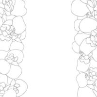 Iris Flower Outline Border on White Background vector