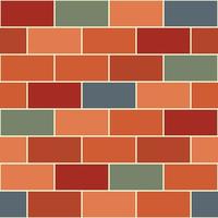 Red Orange Green Gray Brick Wall Seamless Background vector