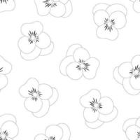 Pansy Flower White Background Outline vector