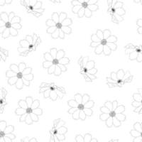 Cosmos Flower Outline White Background vector