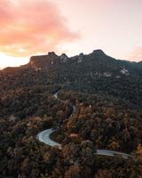 sunset scenery mountains and evening sky photo