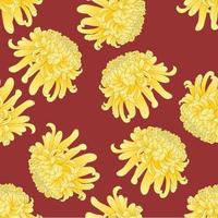 Yellow Chrysanthemum Flower on Red Background vector