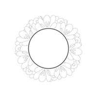 Crocus Flower Outline Banner Wreath vector