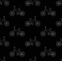 White Bicycle Seamless on Black Background vector